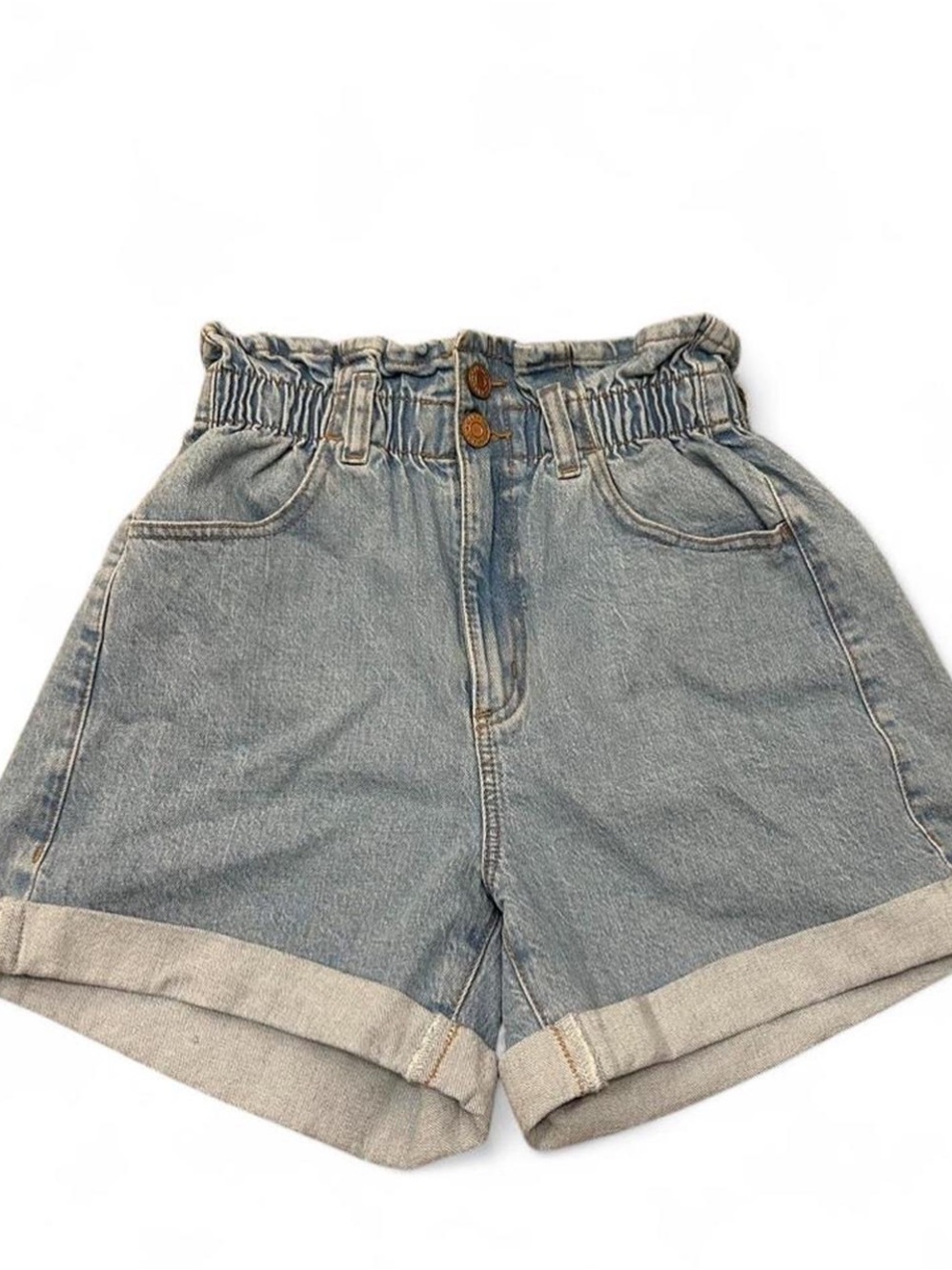 Garage High-Waist Light Blue Denim Shorts